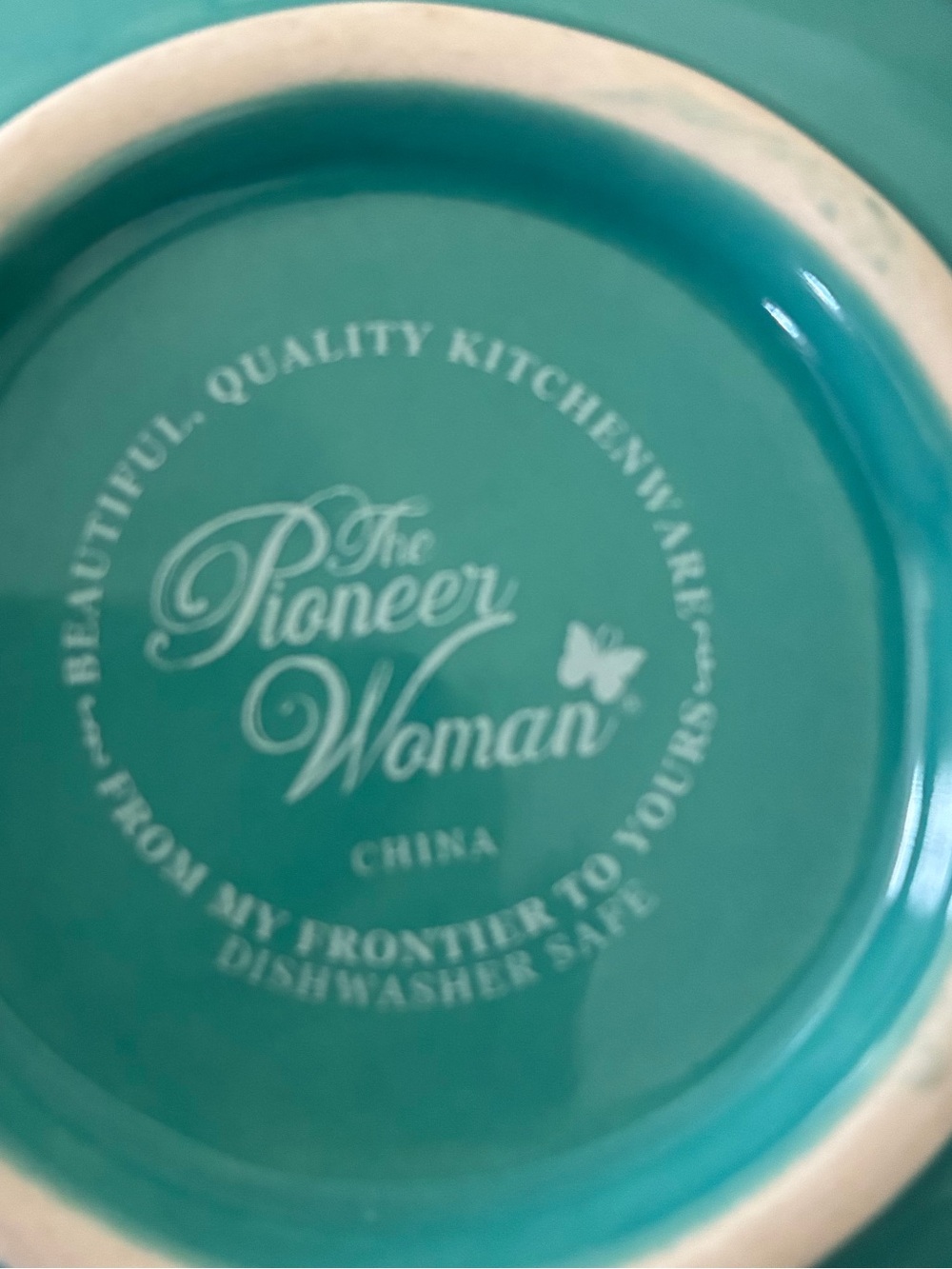 The Pioneer Woman Spoon Rest - Teal with Embossed Flowers - Picture 3 of 3